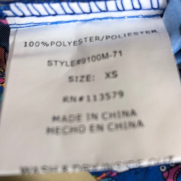 Serene Uniforms Nurse Scrubs Top Blouse XS Blue with Llamas Pullover V-neck - Picture 6 of 8